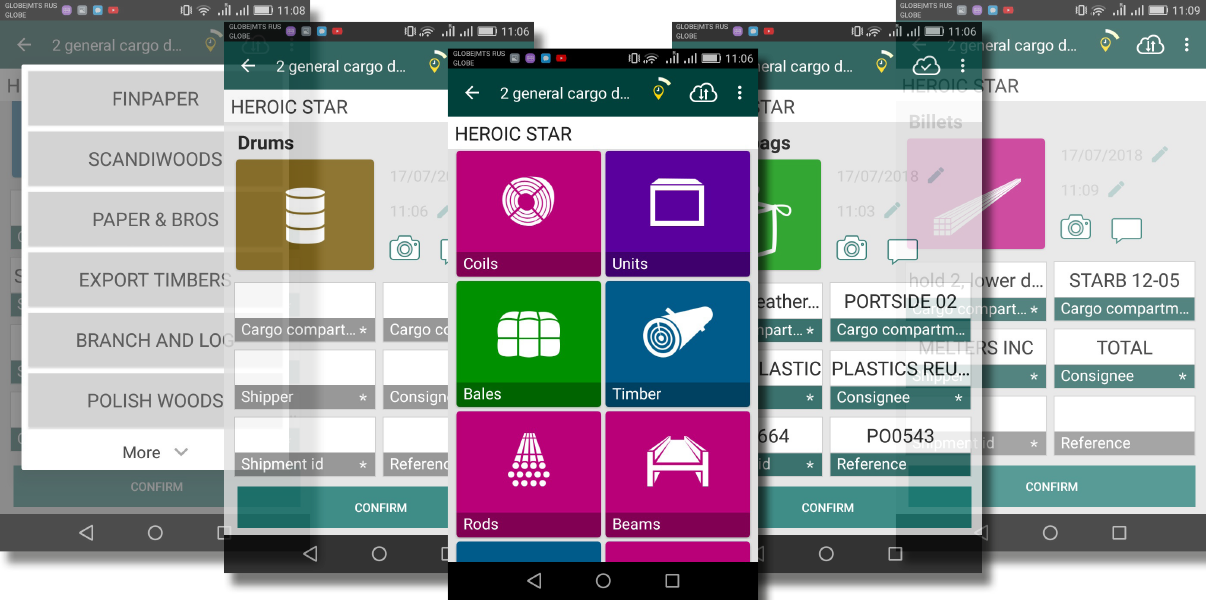 Survey platform app screens